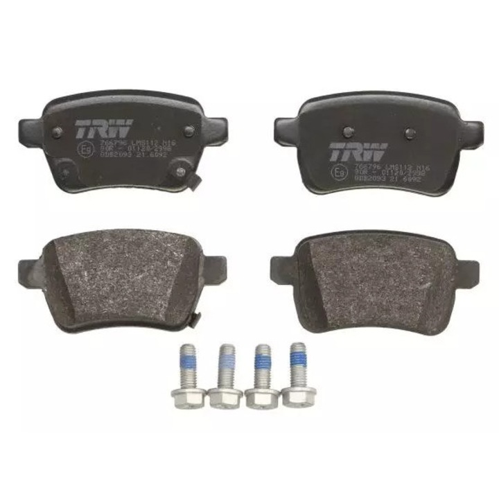 TRW fékbetétek, Opel, készlet, 71x46,1x17mm, vezetőcsavarokkal