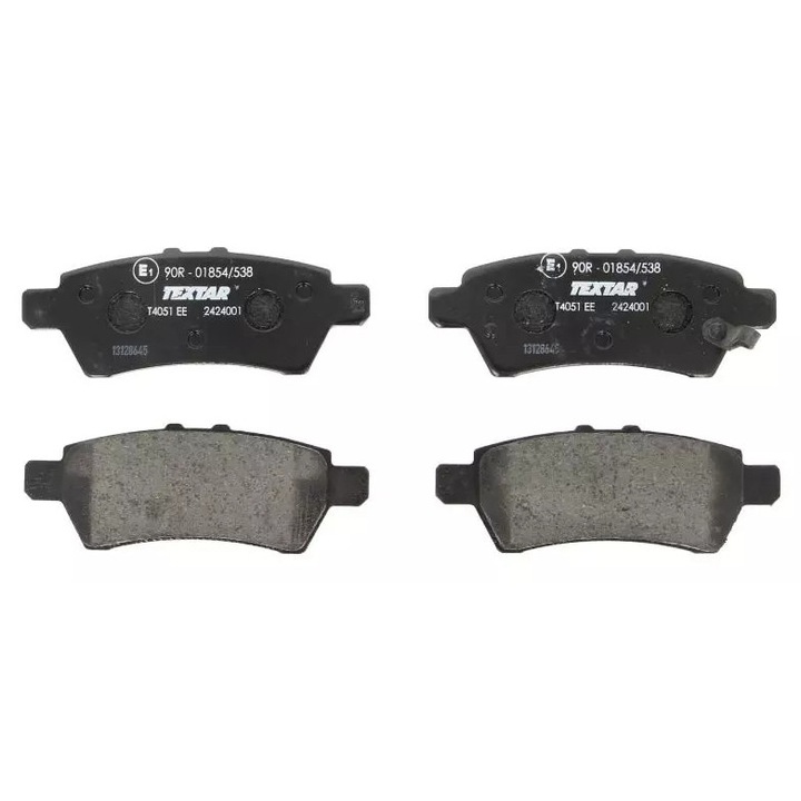 Fékbetét készlet Nissan Navara 05-, 110,5x41x16mm, 2 kopásjelző, hátsó, Textar