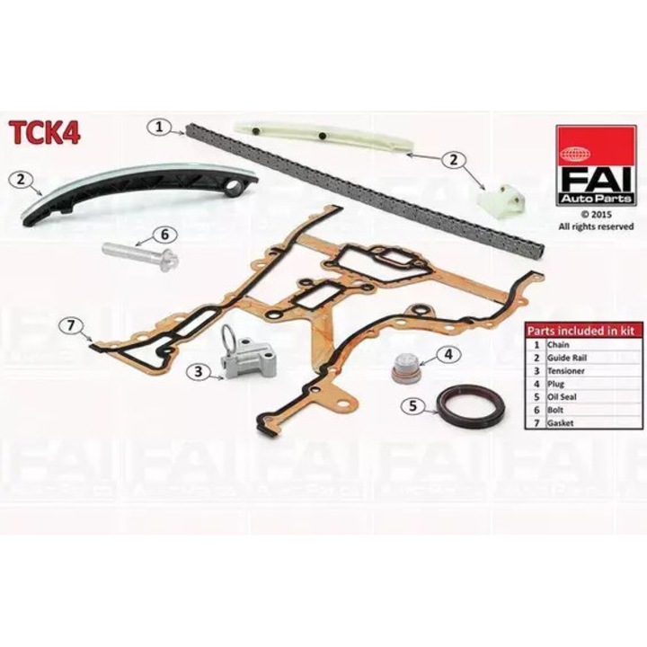 Set lant distributie FAI, pentru Opel Corsa (96-), Agila (00-), cu garnituri