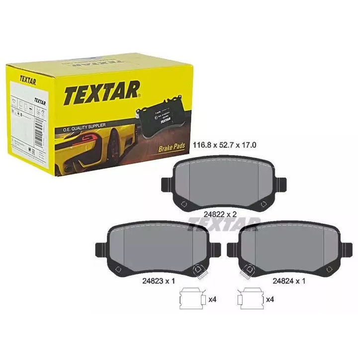 Ruville fékkábel Chrysler Grand Voyager 2,8 CRD/3,3-3,8-hoz, 116,8x52,7x17mm, 2 kopásjelzővel, hátsó