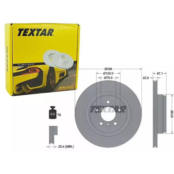 Disc frana Ruville, 336x22mm, ventilat, pentru automobile, set 2 bucati