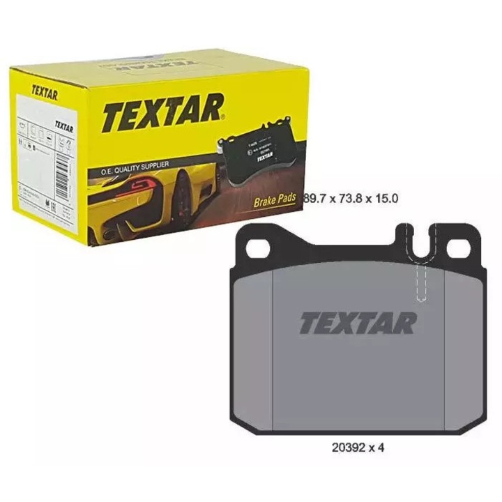 Textar fékbetét készlet Mercedeshez, 89,7x73,8x15mm, 1,2kg