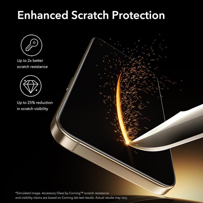 Folie sticla ESR UltraFit Armorite Pro Tempered Glass, Kit montare inclus, compatibila cu iPhone 17 Pro, Negru