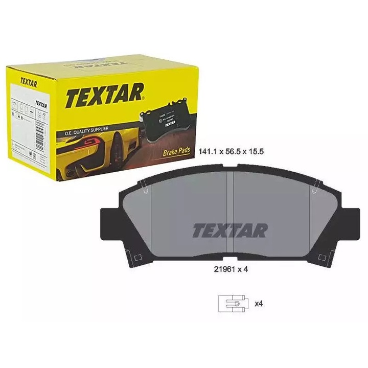 Fékbetétek, Ruville, Toyota Avensis 97-/Carina E 94-hez, 4 kopásjelzővel, 141,1x56,5x15,5mm