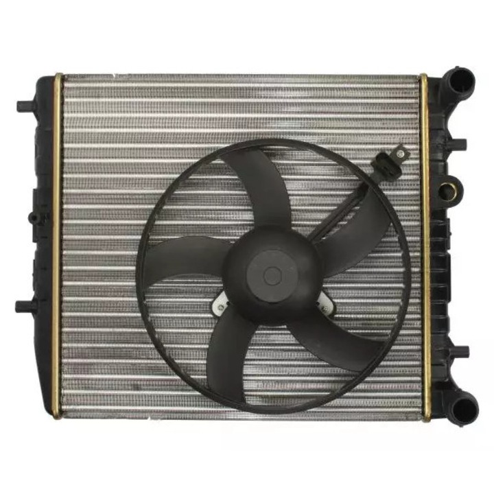 NRF autóhűtő ventilátorral, 430x415x23mm, VW Polo/Skoda modellekhez, komplett szett