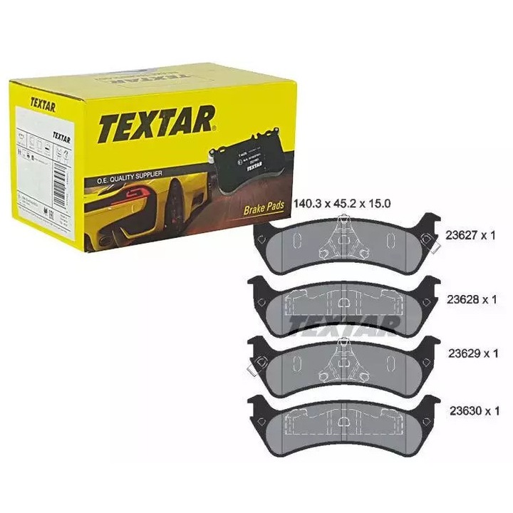 Textar fékbetétek, Ford Explorer 4.0-5.0 4WD 94-01-hez, kopásjelzővel, 15.2x14.03x4.52cm