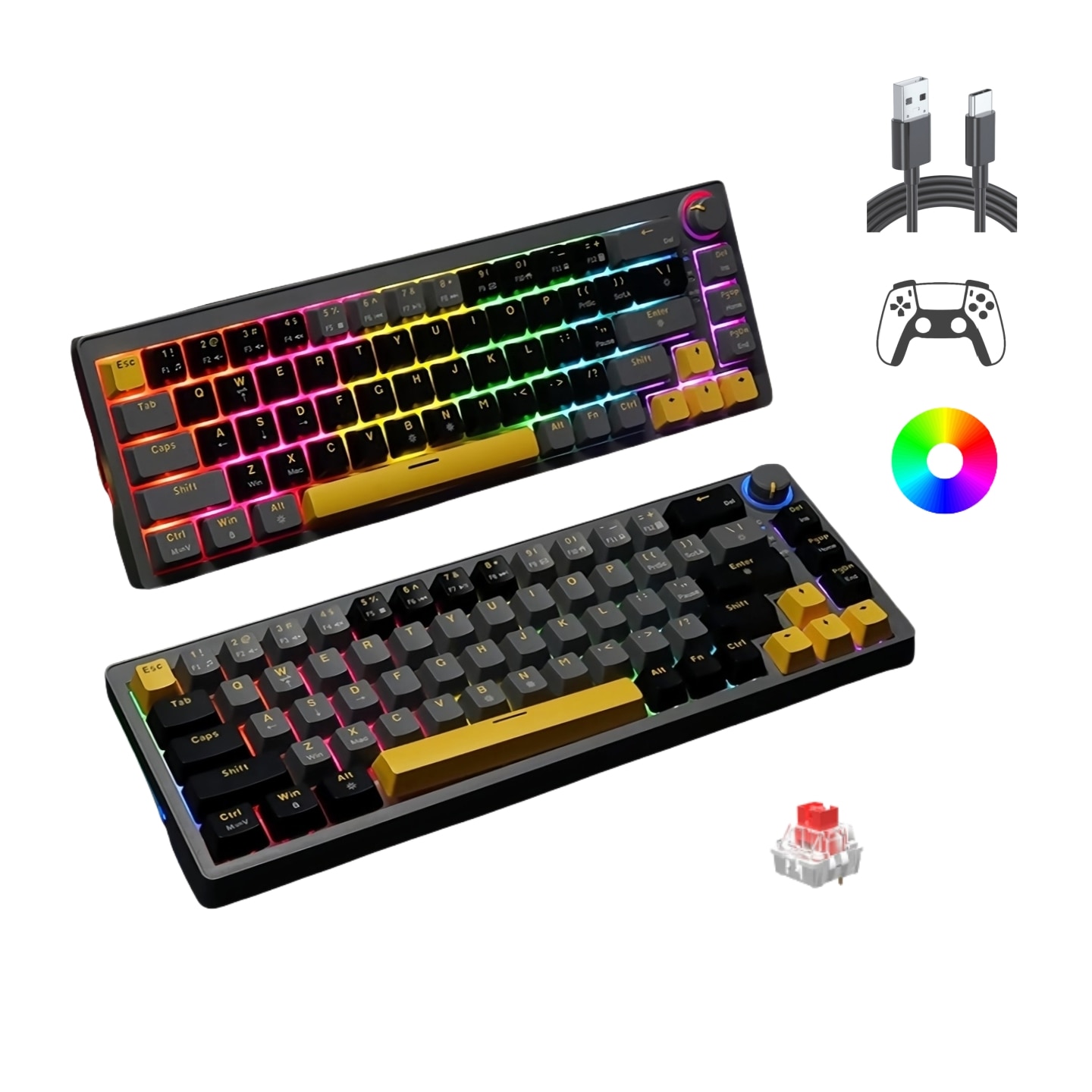 Tastatura gaming mecanica Marvo KG901, Switch-uri albastre