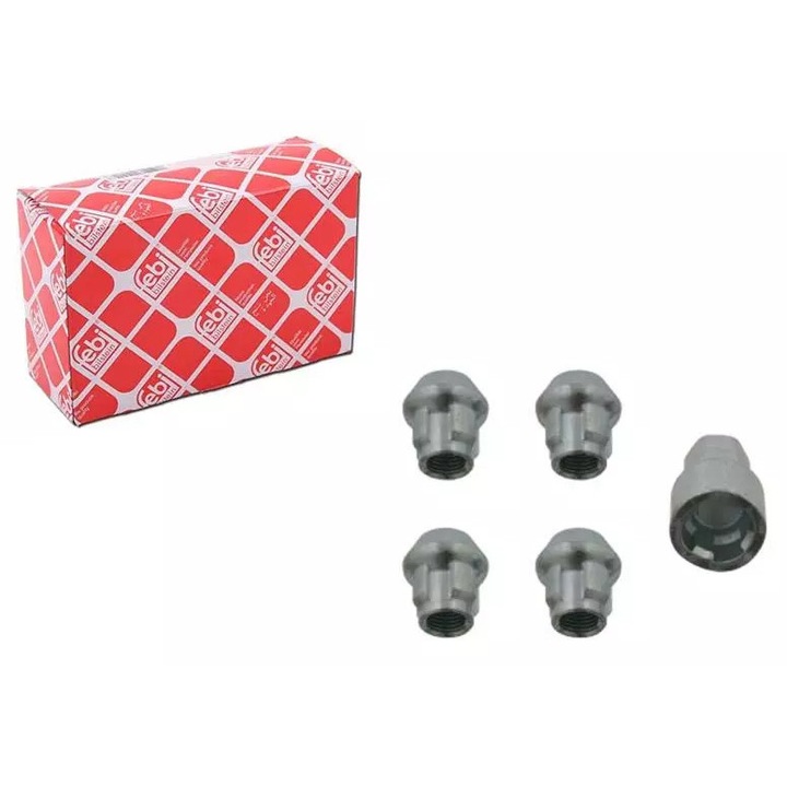 FEBI kerékanya, M12x1,25, 17x19mm, krómozott, készlet