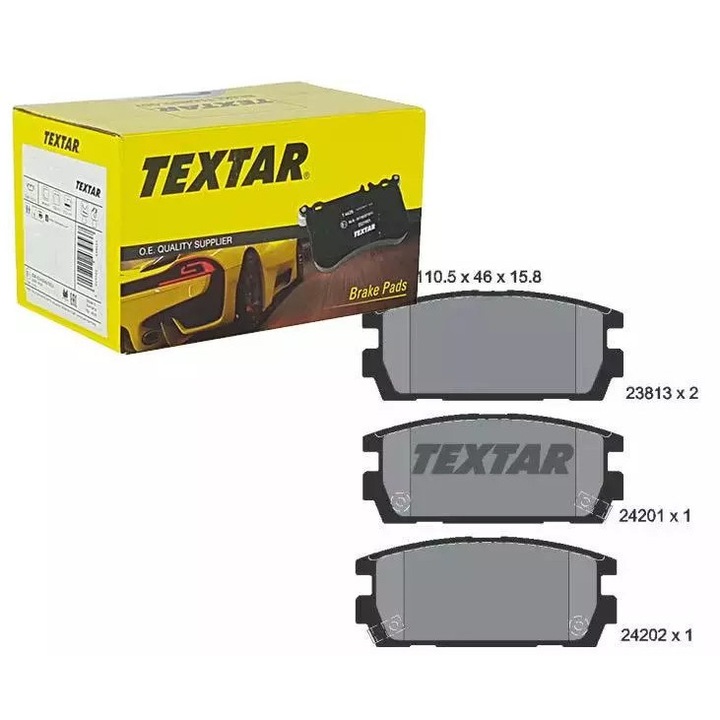 Fékbetétek, Textar, Hyundai Terraca-hoz, 110,5x46x15,8mm, szett
