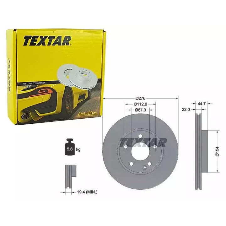 Ruville féktárcsa, 276mm, 22mm vastagságú, 5 lyukas, kő nélkül, személygépjárművekhez