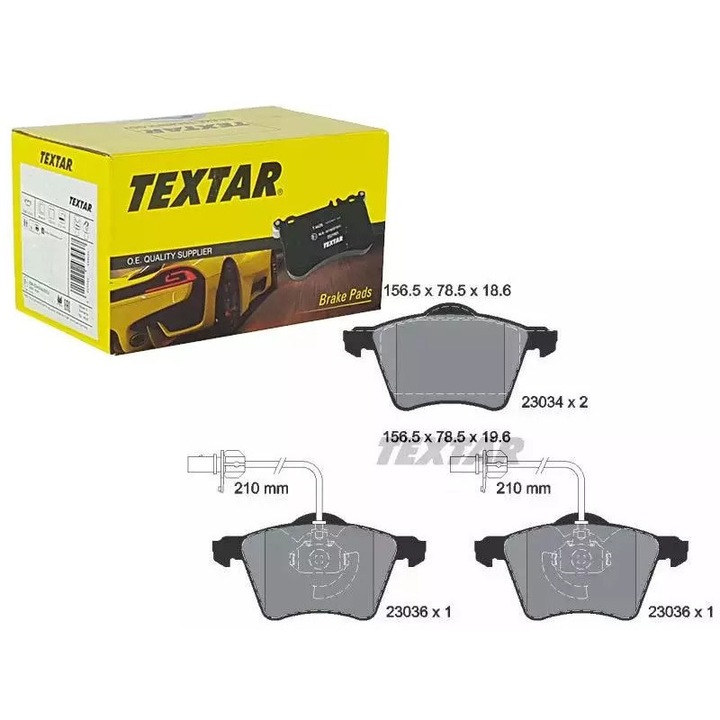 TEXTAR fékbetét készlet VW T4 1,9-2,5 TDI 97-00-hez, 156,3x78,5x18,6mm, 2,2kg
