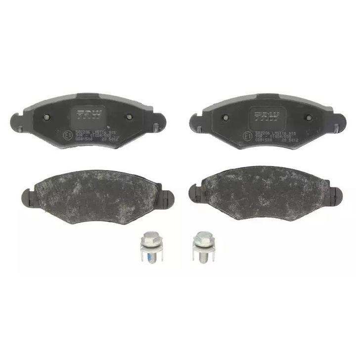 TRW fékbetét készlet Peugeot 206-hoz, 130,9x47,5x17,8mm, rögzítőcsavarokkal