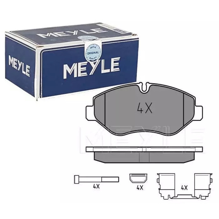 Fékbetétek, MEYLE, IVECO Daily 06- típushoz, 163,1x67,1x20mm, rezgéscsillapító alátéttel