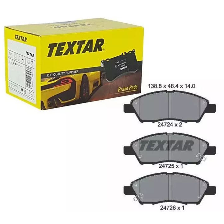 Textar fékbetétek, Nissanhoz, 138,8x48,4x14mm, készlet 2 kopásjelzővel, Akebono fékrendszer