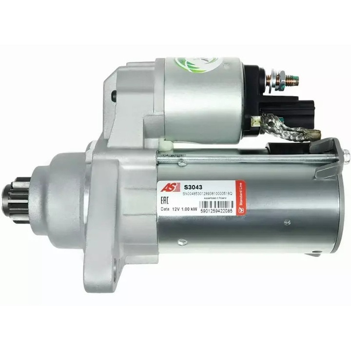 Önindító, 76x53mm, 1kW, 12V, 10 fog, 2 rögzítőfurat