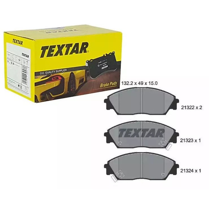 Fékbetétek, Ruville, Akebono, 132,2x49x15mm, készlet Honda Civic -92/CRX -92-hez