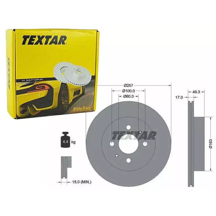 Disc frana Ruville, ventilat, 257mm, 4,2kg, pentru automobile, set
