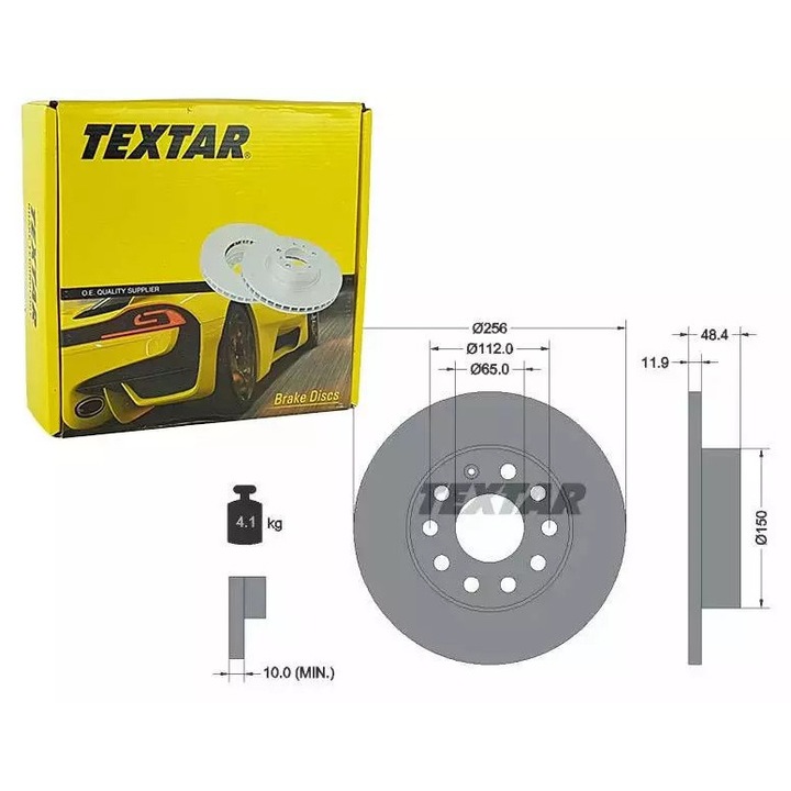 Disc frana Ruville, 256x11,9mm, 5 gauri, pentru automobile personale, fara piatra de roata, set