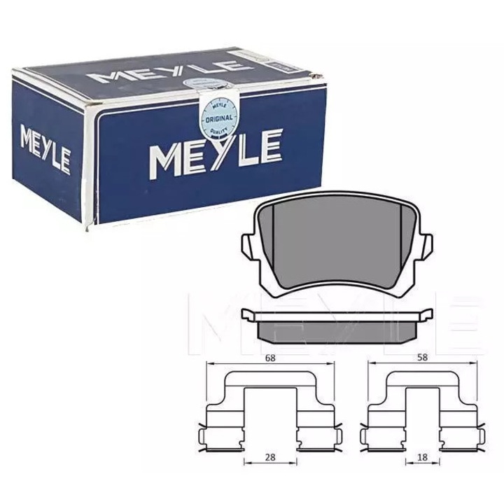 Fékbetétek, MEYLE, VW Passat 05-/Tiguan részére, 105.5x56.3x17.2mm