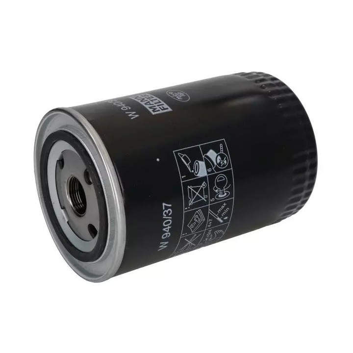 Маслен филтър MANN FILTER, 142x93мм, със възвратен клапан, M22x1.5