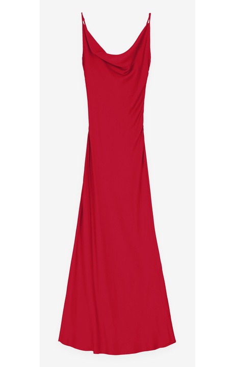 Rochie maxi, WOLCZANKA, viscoza, rosu, 42 EU