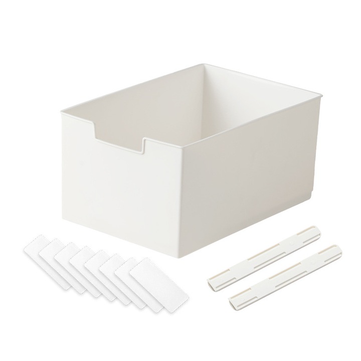 Cutie de depozitare cu sertare glisante multifunctionala – o cutie de depozitare cu sertare suspendate, care economiseste spatiu, potrivita pentru bucatarii, frigidere, bai si birouri