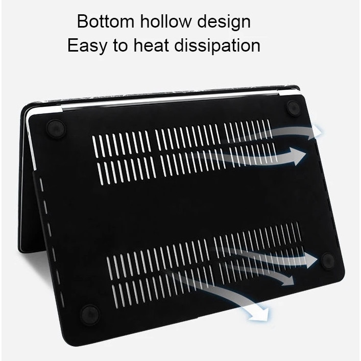 Husa hard-shell, efect marmura pentru MacBook Pro 14" – protectie premium, Anti-soc, design subtire, nuanta marmura neagra