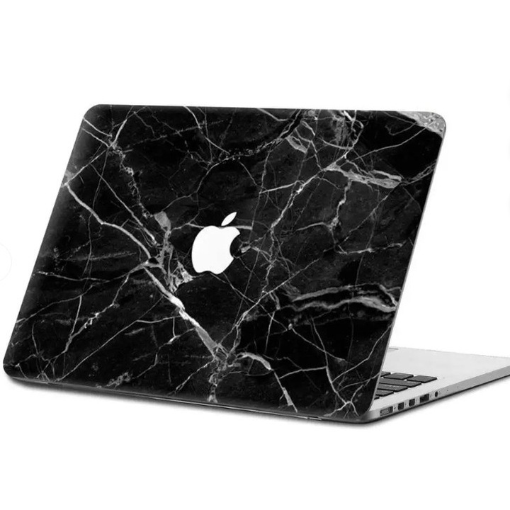 Husa hard-shell, efect marmura pentru MacBook Pro 14" – protectie premium, Anti-soc, design subtire, nuanta marmura neagra