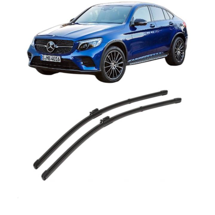 Set stergatoare auto MERCEDES-BENZ GLC Coupe (C253) din 2016-2023, pentru parbriz auto, 2 bucati, Valeo Silencio Xtrm, din cauciuc siliconat rezistent, MERCEDES-BENZ