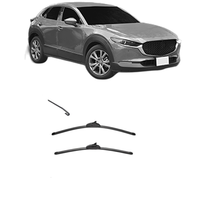 Set stergatoare auto MAZDA CX-30 (DM) din 2019-2021, pentru parbriz auto, 2 bucati, Valeo Silencio, din cauciuc siliconat rezistent, MAZDA