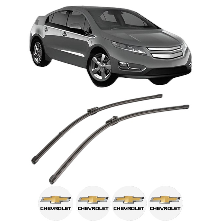 Set stergatoare auto CHEVROLET VOLT din 2011, pentru parbriz auto, 2 bucati, Valeo Silencio Xtrm, din cauciuc siliconat rezistent, 4 Stickere Auto CHEVROLET