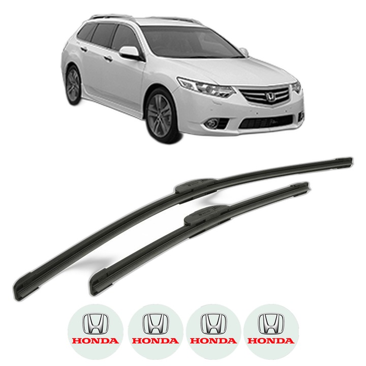 Set stergatoare auto HONDA ACCORD VII Tourer (CM, CN) din 2003-2008, pentru parbriz auto, 2 bucati, Bosch Aerotwin Retrofit, din cauciuc siliconat rezistent, 4 Stickere Auto HONDA