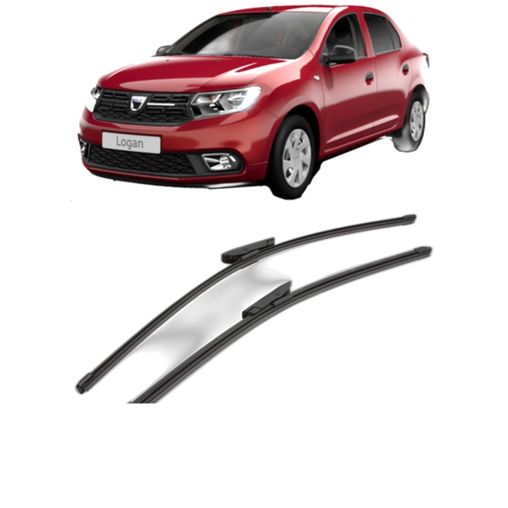 Set stergatoare auto DACIA LOGAN II din 2012-2019, pentru parbriz auto, 2 bucati, Valeo Silencio Xtrm, din cauciuc siliconat rezistent, DACIA