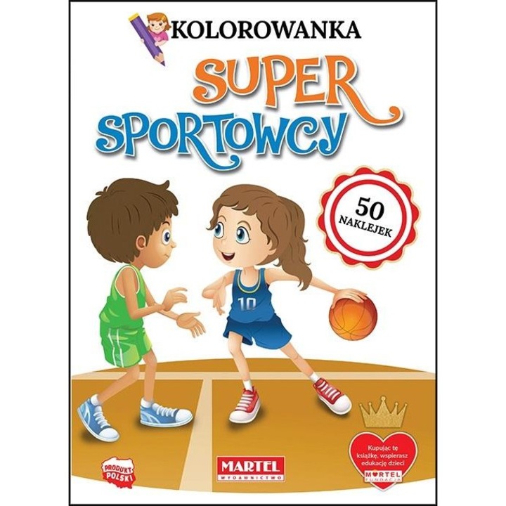 Színezőkönyv matricákkal, Szuper sportolók, Matel, 50 matrica