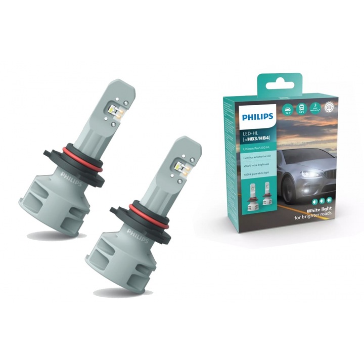 Philips Bec LED HB3 HB4 12V 24V P20d P22d Ultinon Pro5100 HL 5800K Philips 1set