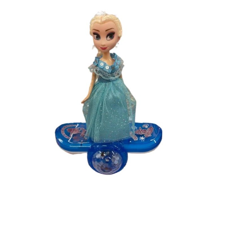 Elsa baba gördeszkán, interaktív, LED fények, elem nélkül, többszínű, 3 éves kortól