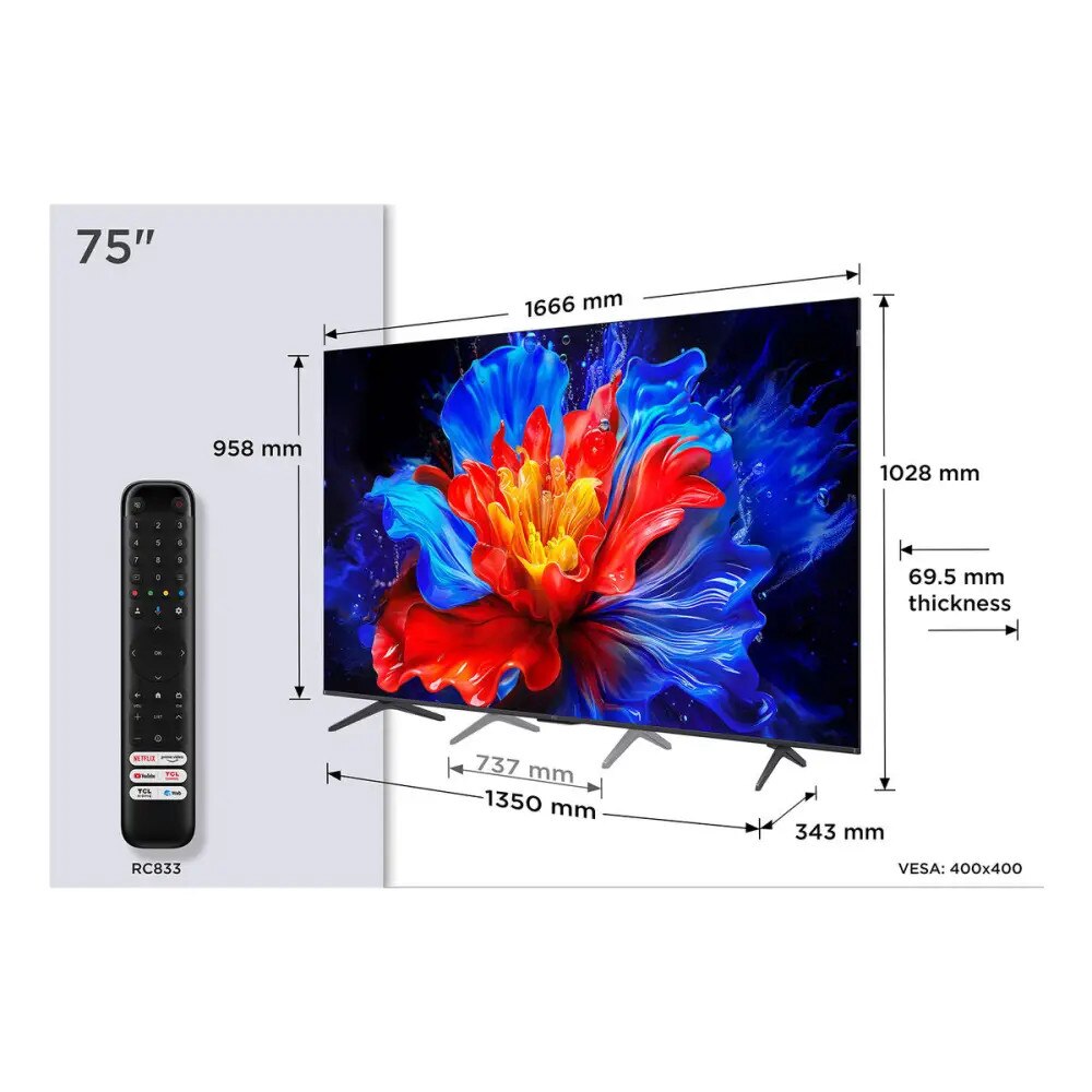 Televizor inteligent TCL 75P89K 75" 4K Ultra HD HDR QLED
