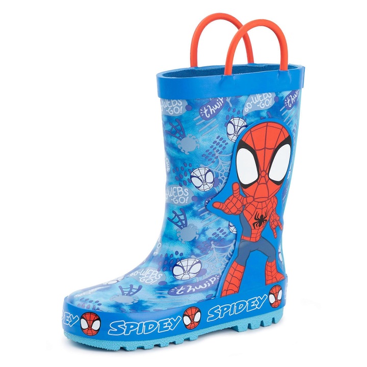 Bocanci de apa copii Spiderman, multicolor, 5 UK