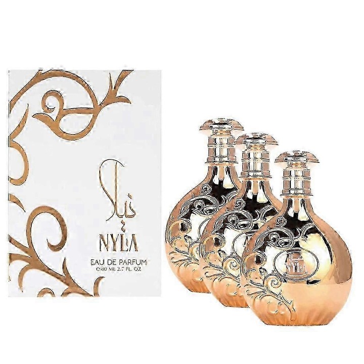 Set de parfumuri Arabiyat Prestige Nyla, 3x80ml, aurii, unisex