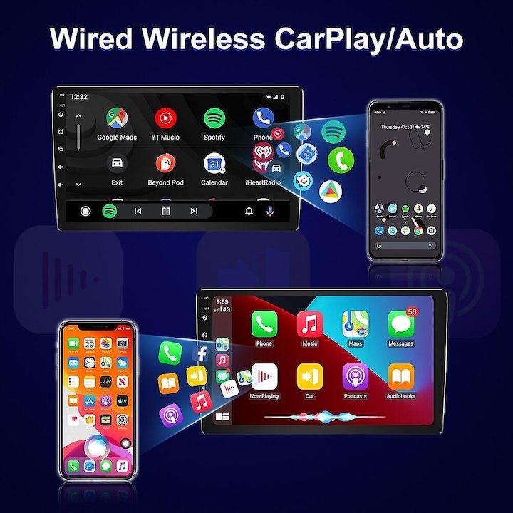 Multimedia Auto 8 Inch Sistem multimedia auto 9inch, Android 10, 2GB/4GB/6GB RAM, 32GB/64GB ...
