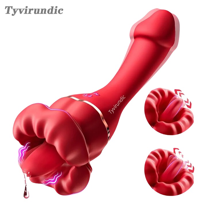 Nyali-vibrátor, stimulálja a csiklót és a G-pontot, szilikon, mágneses töltés, két fejjel kapható, piros