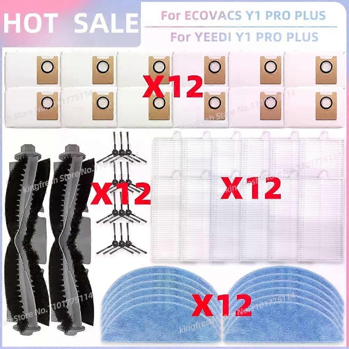 ECOVACS Y1 PRO PLUS, DEEBOOT NEO 2.0 Plus porszívó tartozékkészlet, oldalkefe, szűrő, felmosó kendő