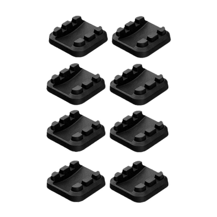 Set 8 Ustensile Gratar Nivelare, Plastic, 8cmx8cmx1.7cm, negru