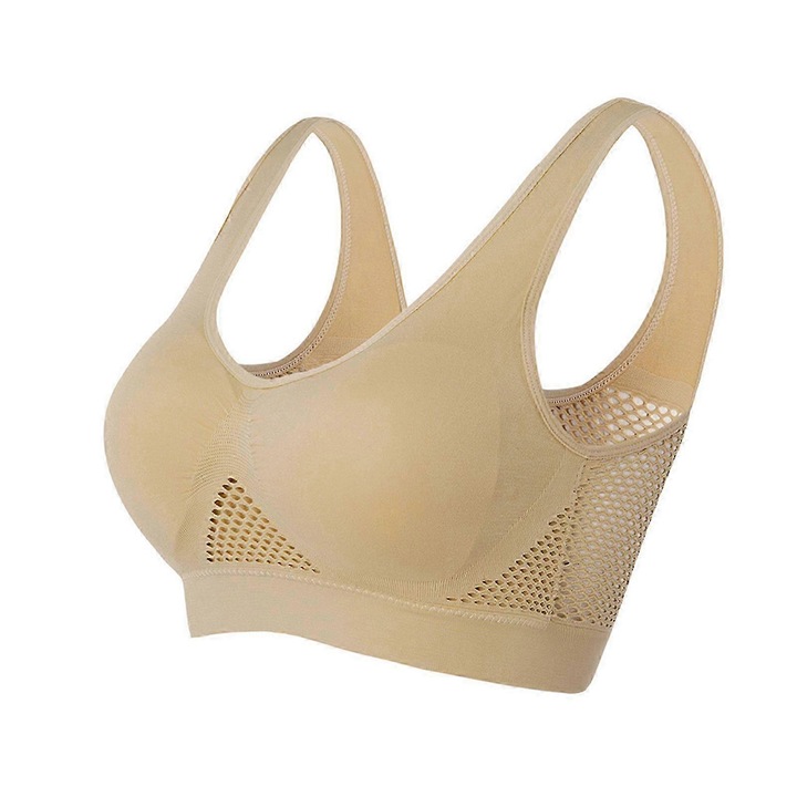 Sutien sport, bej, material respirabil, confortabil, 3XL INTL