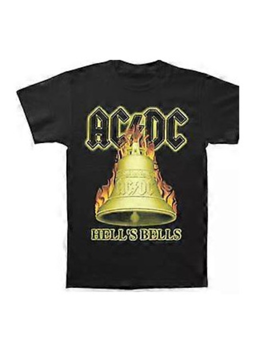 Férfi póló Hells Bells, 100% pamut, professzionális nyomat, kényelmes, fekete, XL INTL