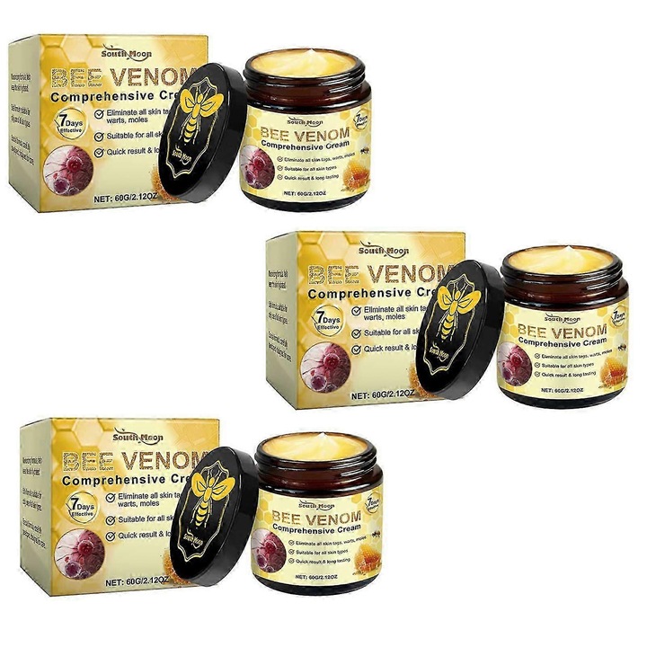 Крем за премахване на брадавици с пчелна отрова, South Moon, 60гр, дълбока хидратация, комплект от 3 броя