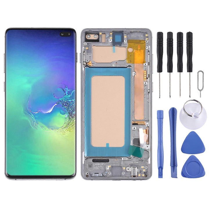 TFT LCD екран за Samsung Galaxy S10+ SM-G975, дигитайзер в комплект с рамка, черен