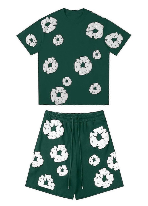 Set tricou/pantaloni dama, Poliester, Verde