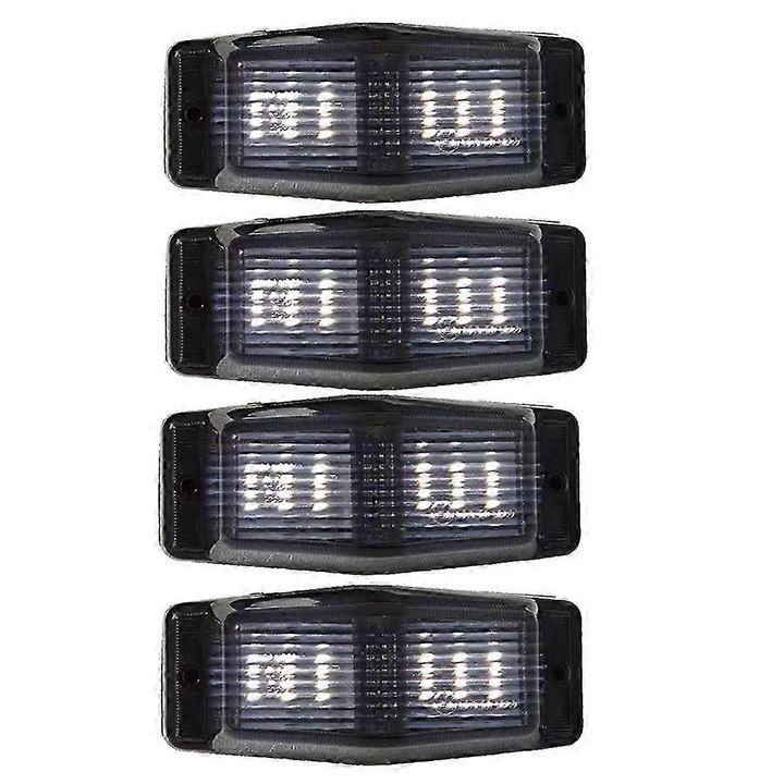 Set 4 becuri LED marker pentru camion Scania, Volvo, Man, Benz, negru si fumuriu, 24V