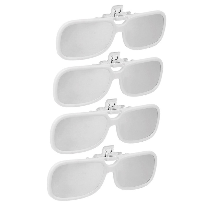 Set 4 ochelari de eclipsa, plastic, protectie UV, design clip-on